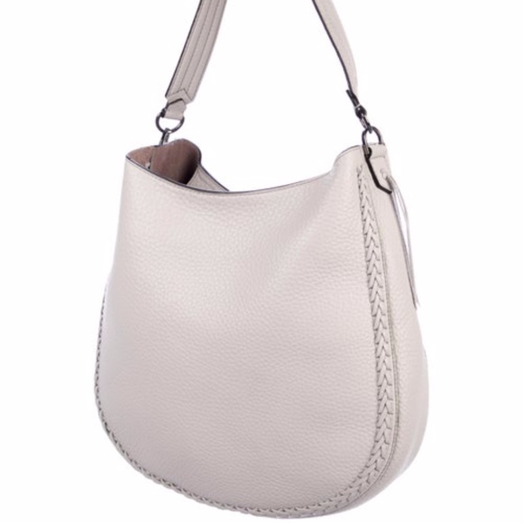 Unlined Convertible Whipstitch Putty Leather Hobo